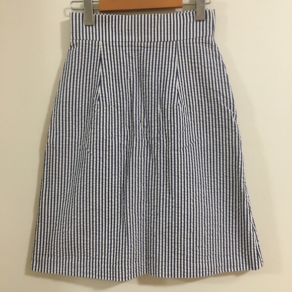 Club Monaco Stripe Cotton Skirt Sz 0 - Picture 3 of 11